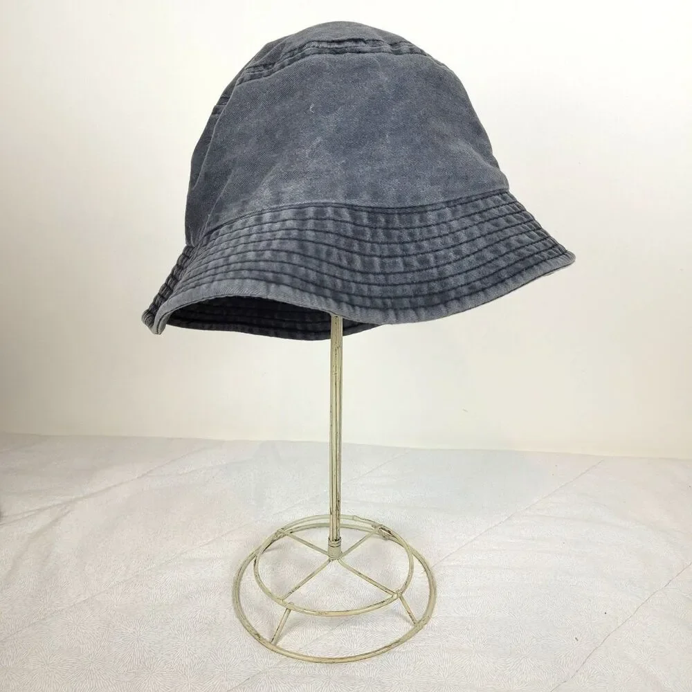 Charcoal Gray Bucket Hat Cap Cotton Fishing Summer Camping Sporty Beach Casual